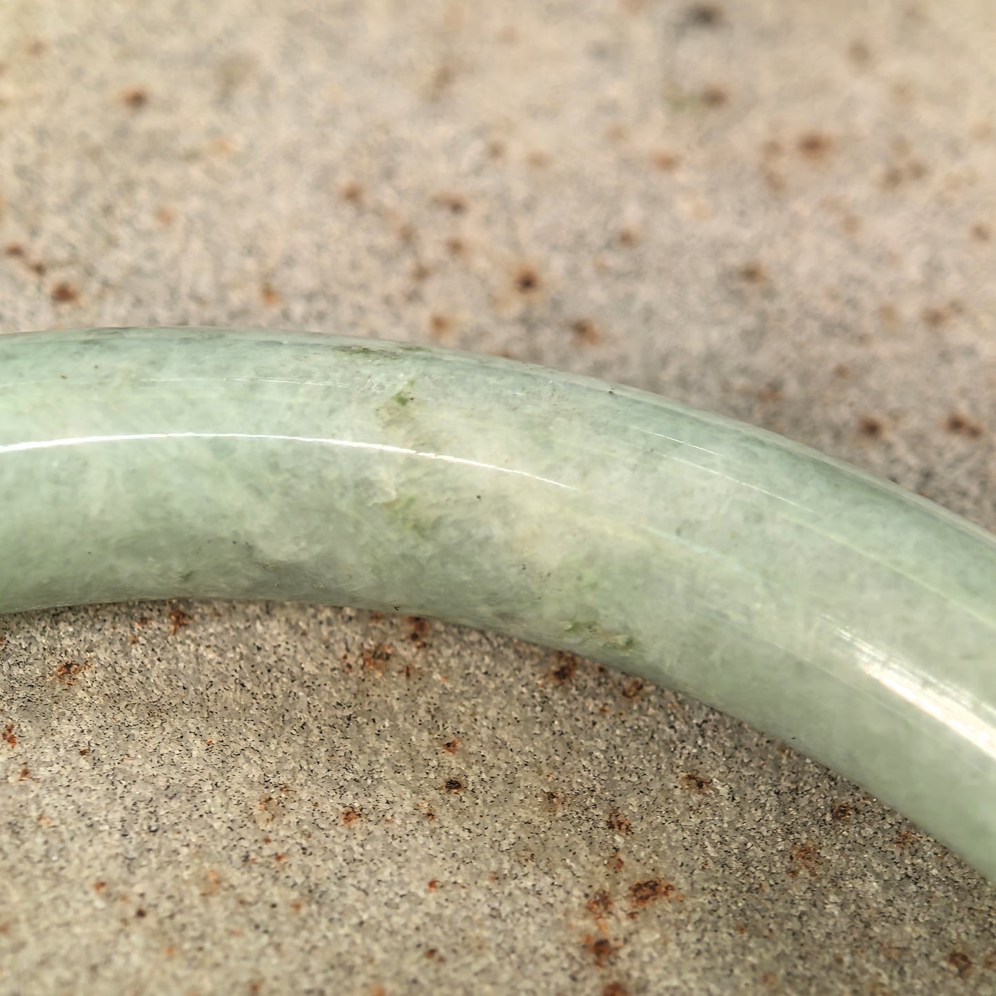 Natural Grade-A Jadeite Glutinous Light Green Round Bangle · Burmese Jade 55mm