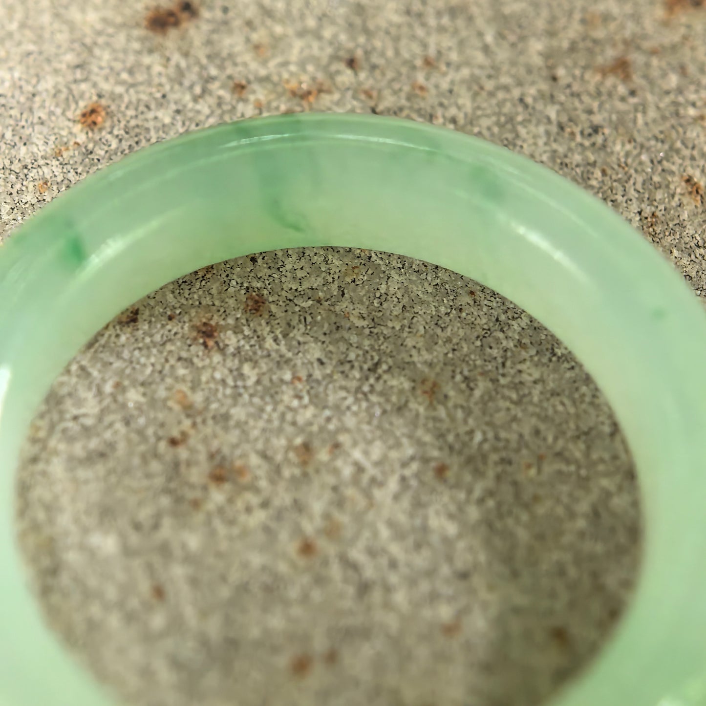 Natural Grade-A Jadeite Icy Glutinous Light Green Ring Band · Burmese Jade US5