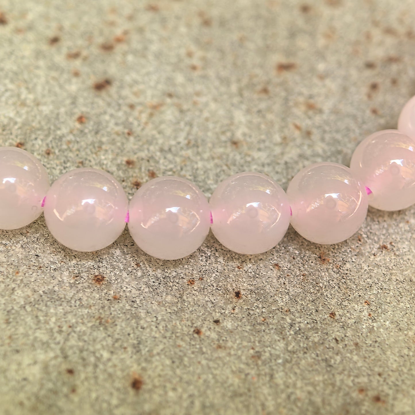 Natural Nephrite Lotus Pink Bead Bracelet · Hetian Jade 5.8mm