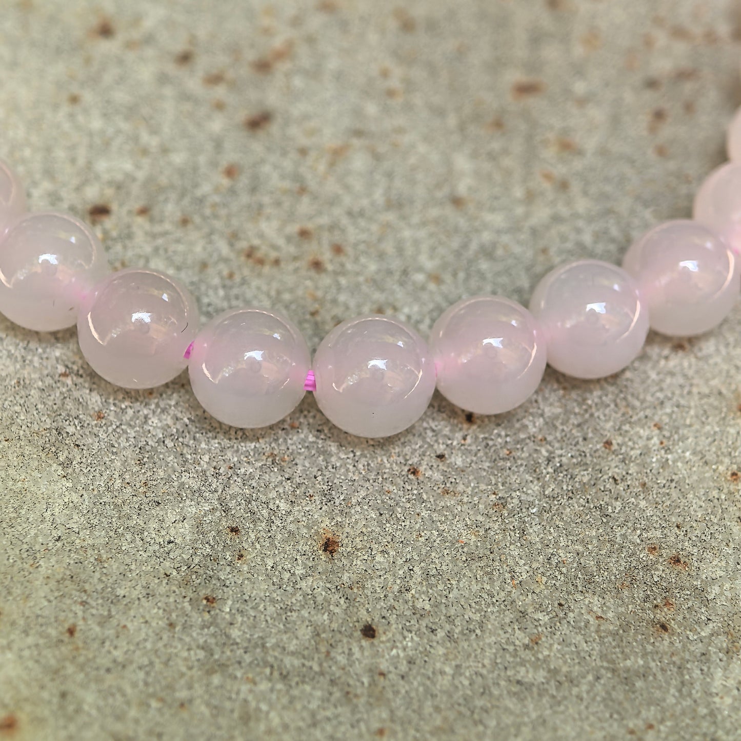 Natural Nephrite Lotus Pink Bead Bracelet · Hetian Jade 5.8mm