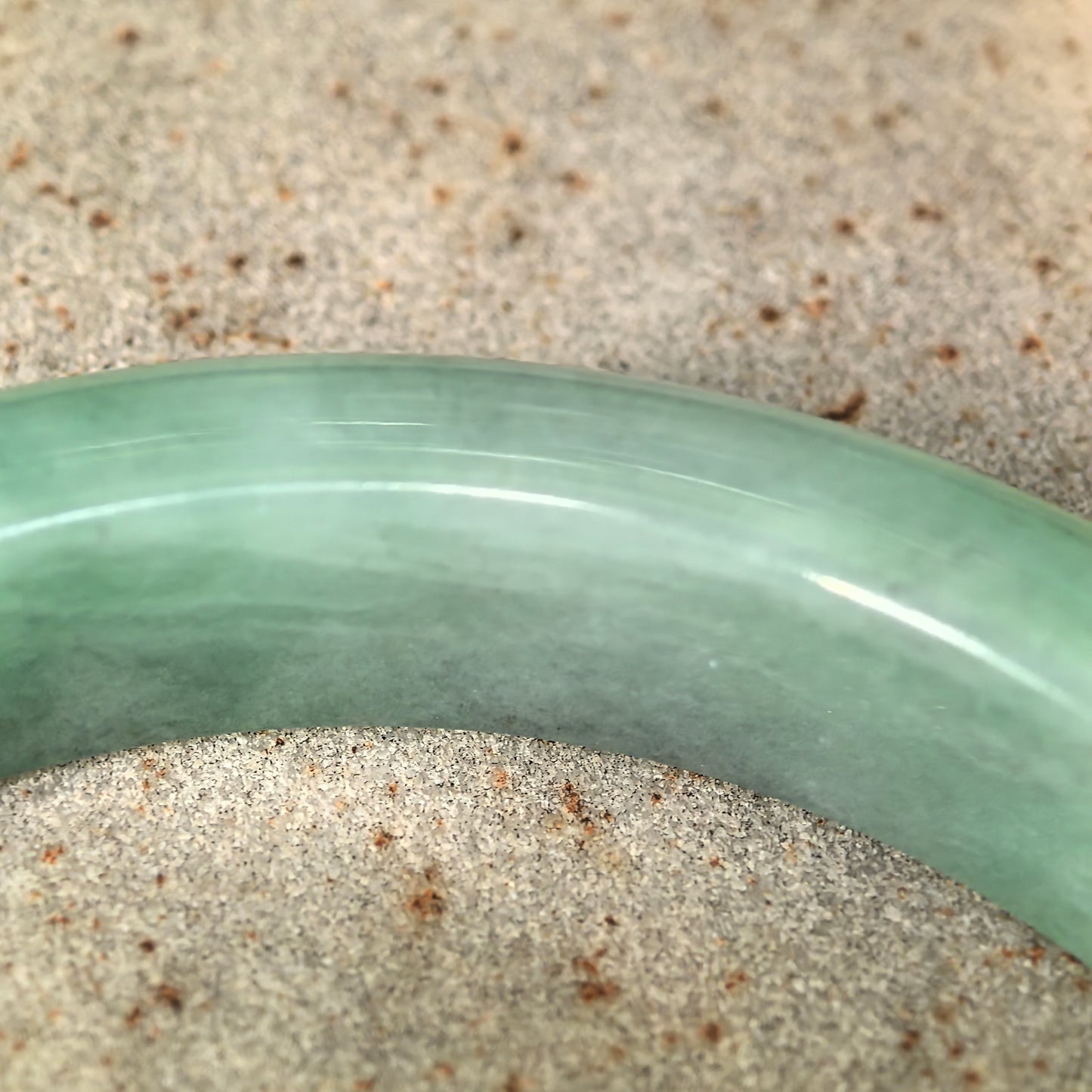 Natural Grade-A Jadeite Glutinous Green Black D-Shape Bangle · Burmese Jade 58mm