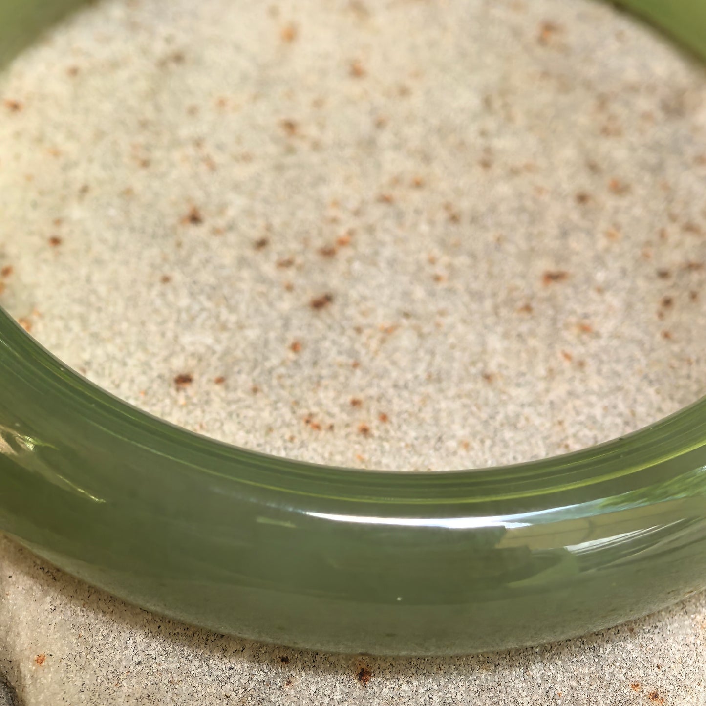 Natural Nephrite Olive Green D-Shape Bangle · Hetian Jade 54mm