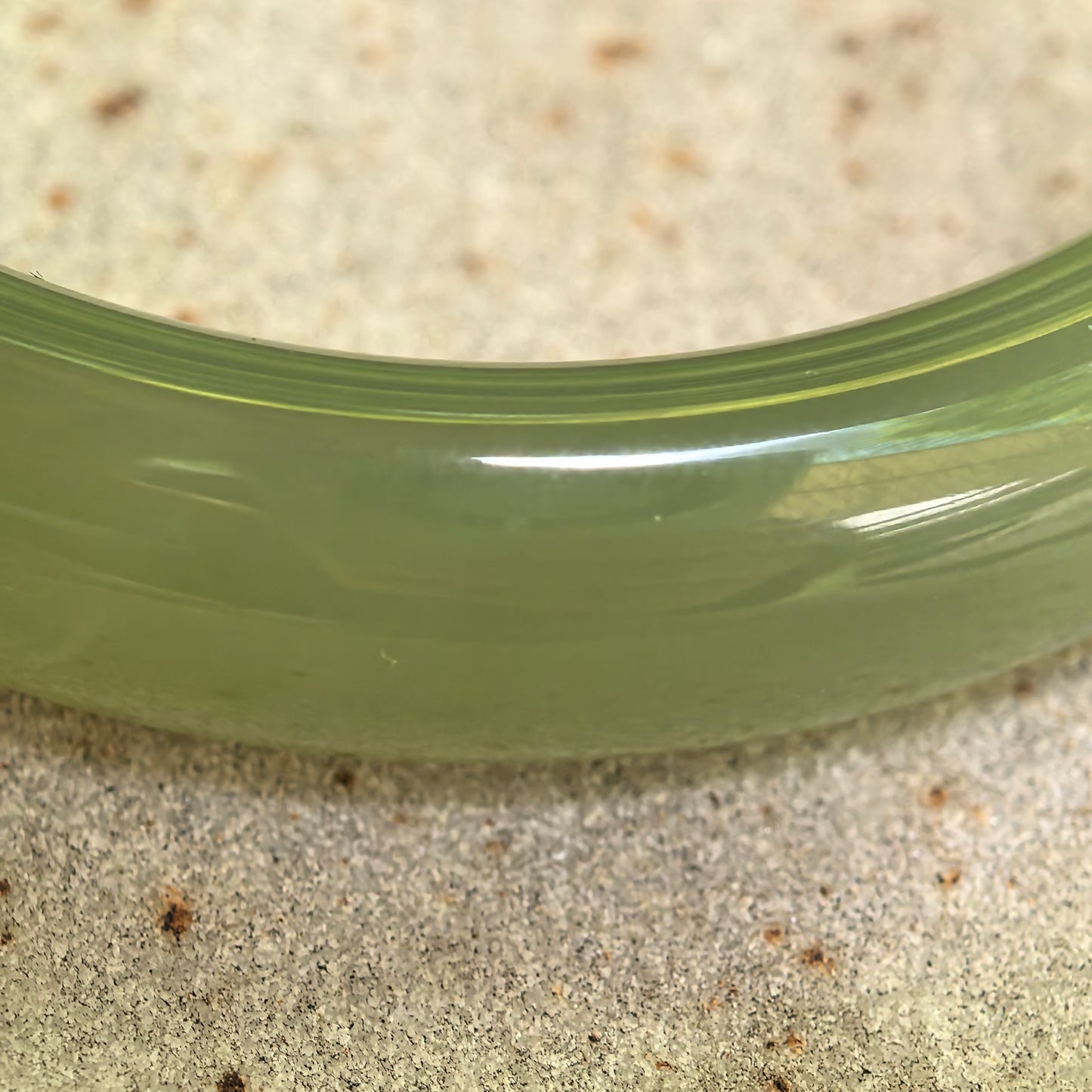 Natural Nephrite Olive Green D-Shape Bangle · Hetian Jade 54mm