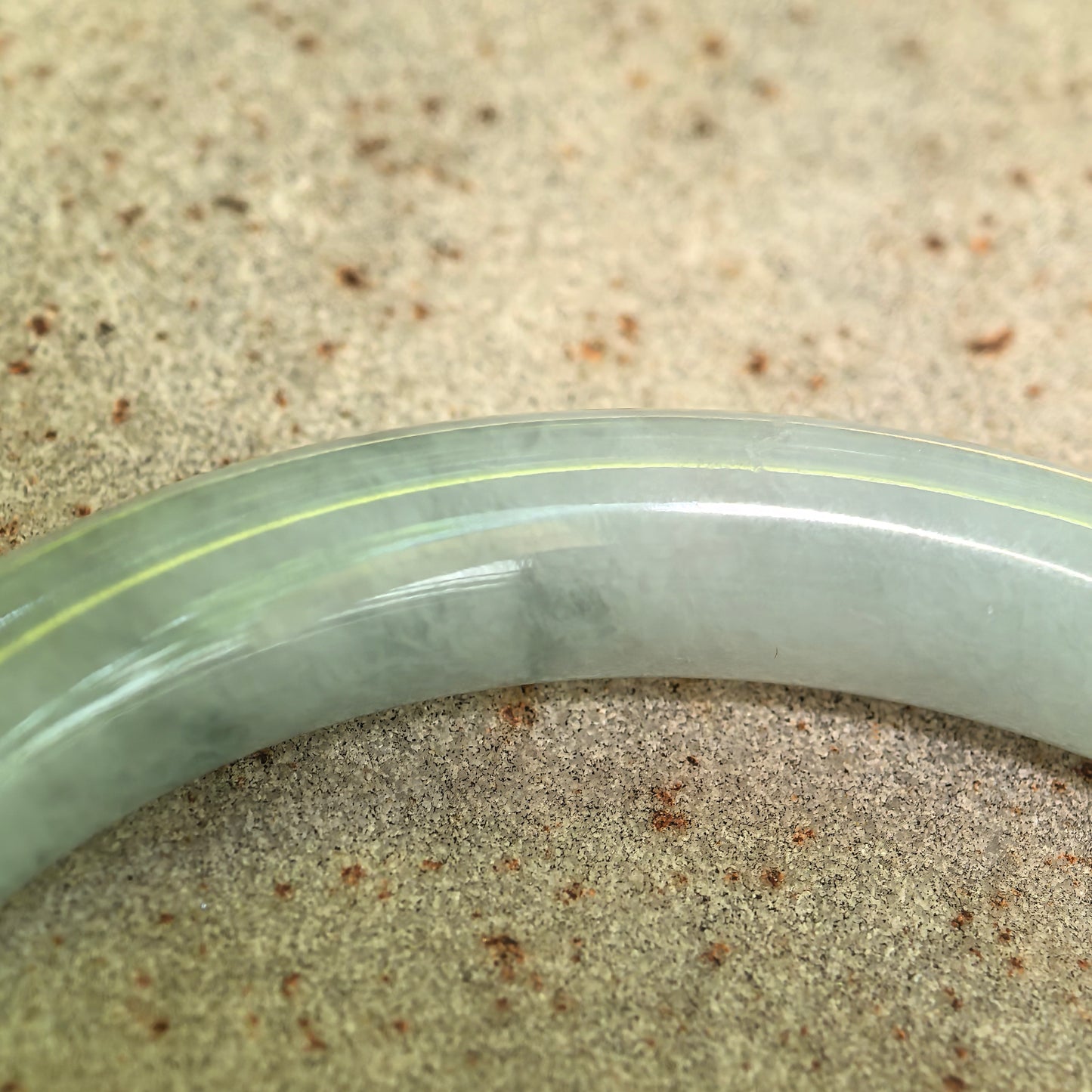 Natural Grade-A Jadeite Glutinous Pale Green Slim Round Bangle · Burmese Jade 53mm