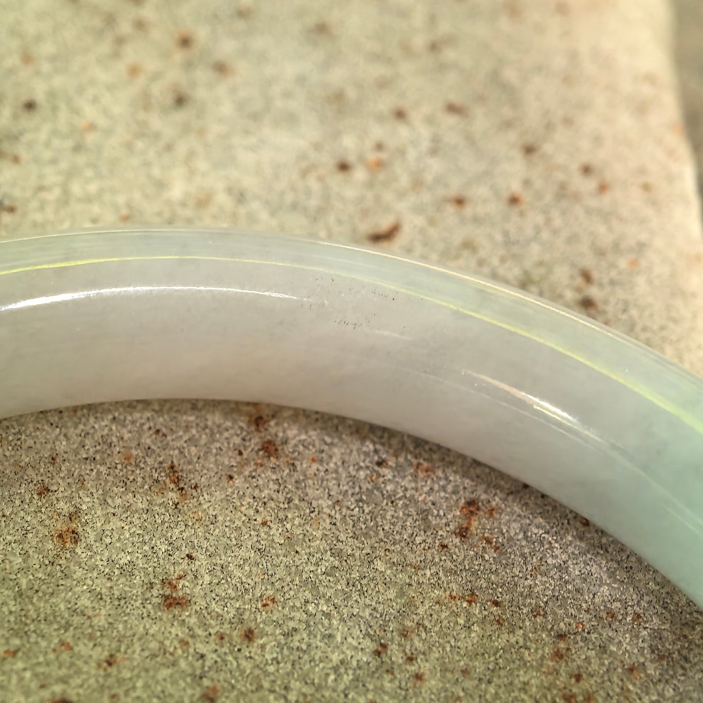 Natural Grade-A Jadeite Glutinous Pale Green Slim Round Bangle · Burmese Jade 53mm
