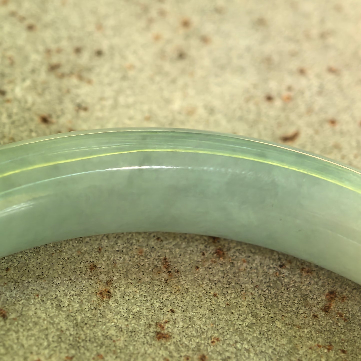 Natural Grade-A Jadeite Glutinous Pale Green Slim Round Bangle · Burmese Jade 53mm