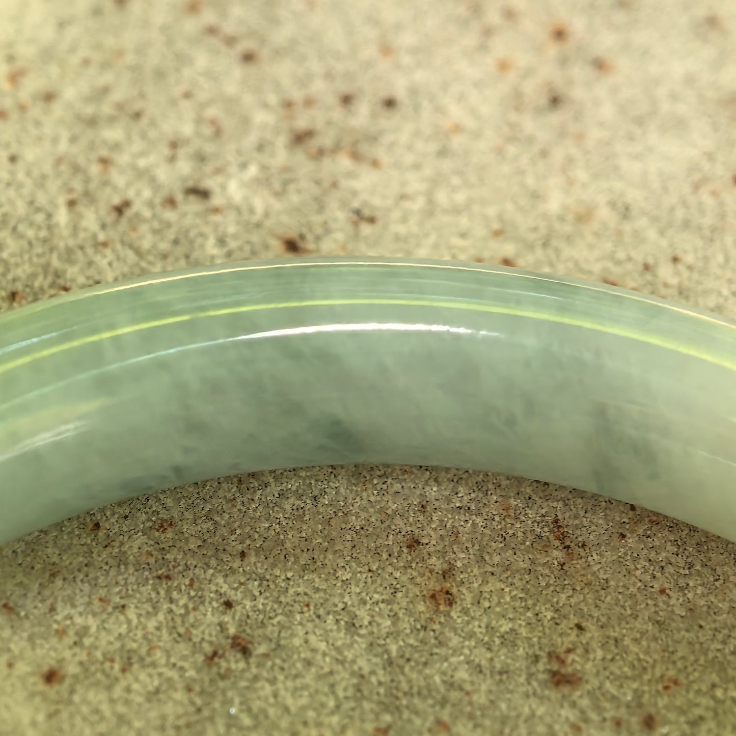 Natural Grade-A Jadeite Glutinous Pale Green Slim Round Bangle · Burmese Jade 53mm