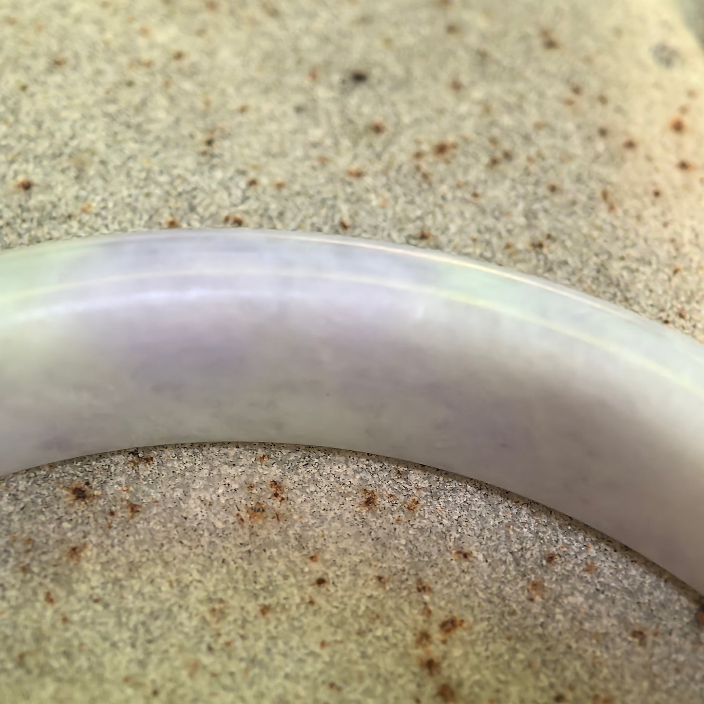 Natural Grade-A Jadeite D-Shape Bangle – Soft Lavender Bean-Glutinous Burmese Jade 59mm