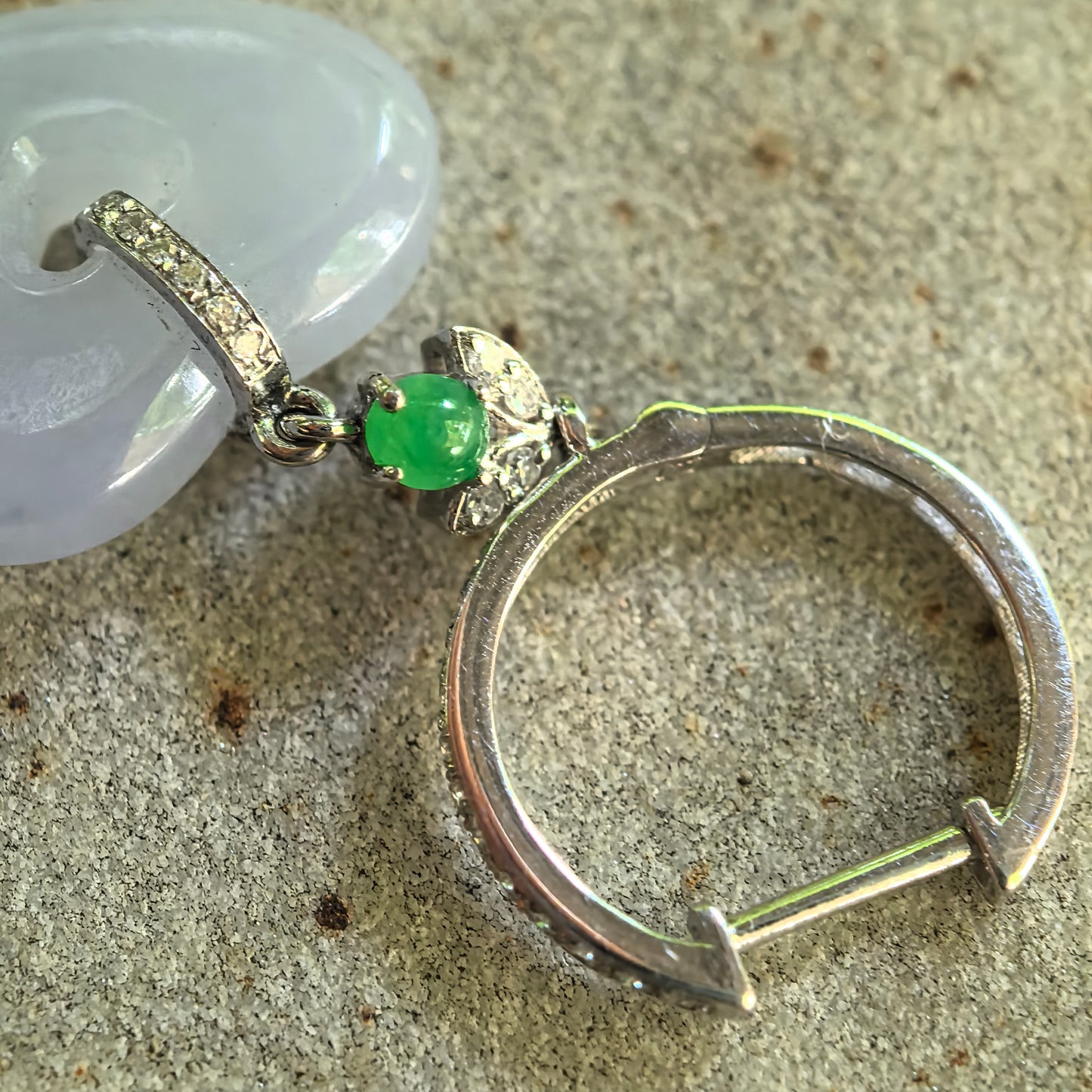 Natural Grade-A Jadeite Glutinous Icy Lavender Heart Earrings in 18K Gold · Burmese Jade