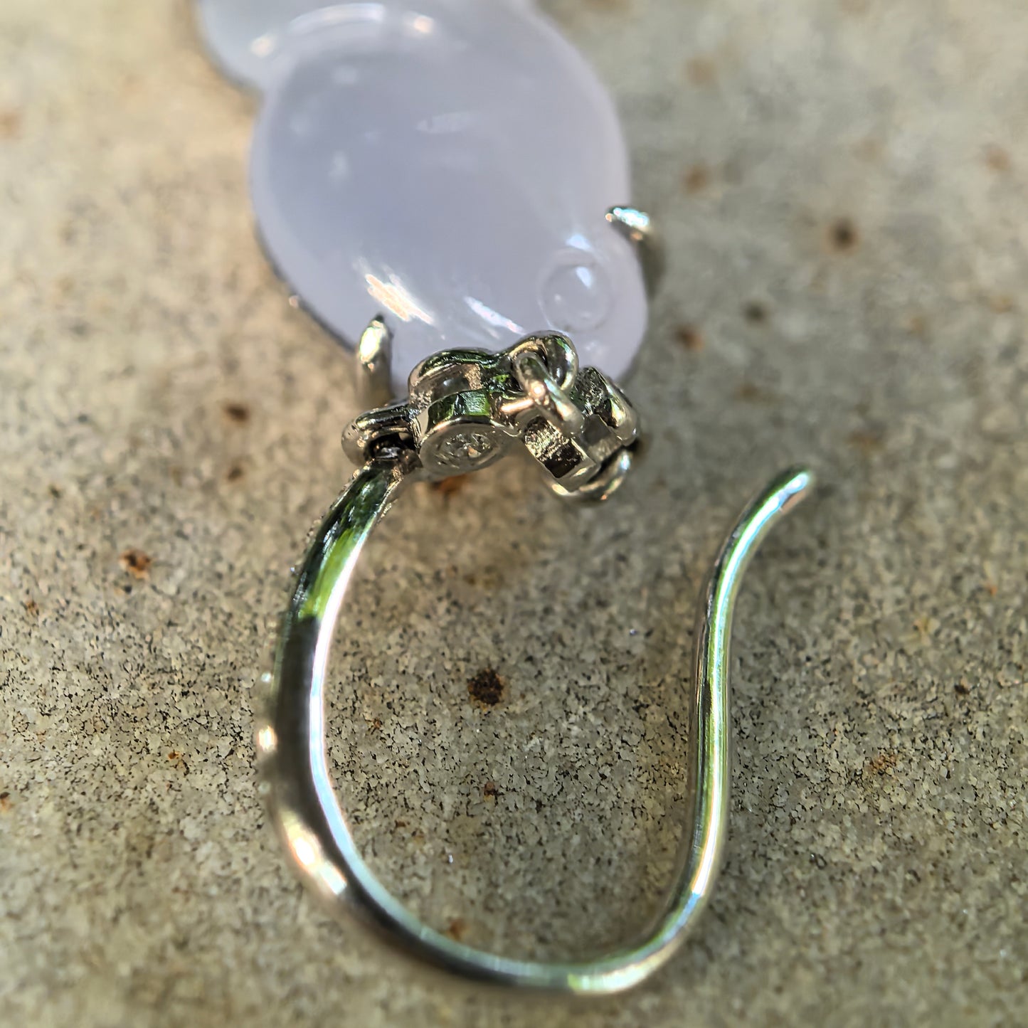 Natural Grade-A Jadeite Glutinous Icy Lavender Fish Earrings in 18K Gold · Burmese Jade