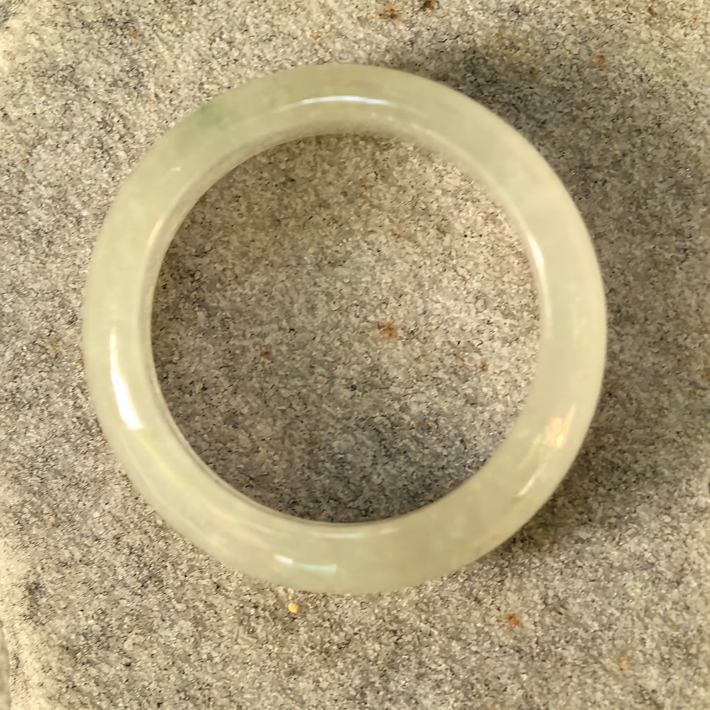 Natural Grade-A Icy Glutinous Yellow Jadeite Ring Band · Burmese Jade US7