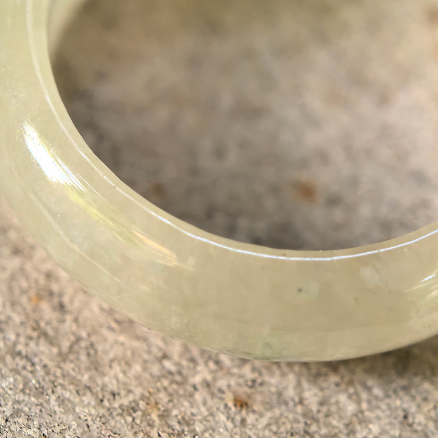 Natural Grade-A Icy Glutinous Yellow Jadeite Ring Band · Burmese Jade US7