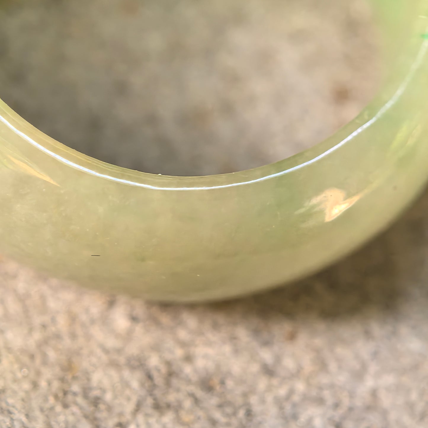 Natural Grade-A Glutinous Yellow-Green Jadeite Ring Band · Burmese Jade US7