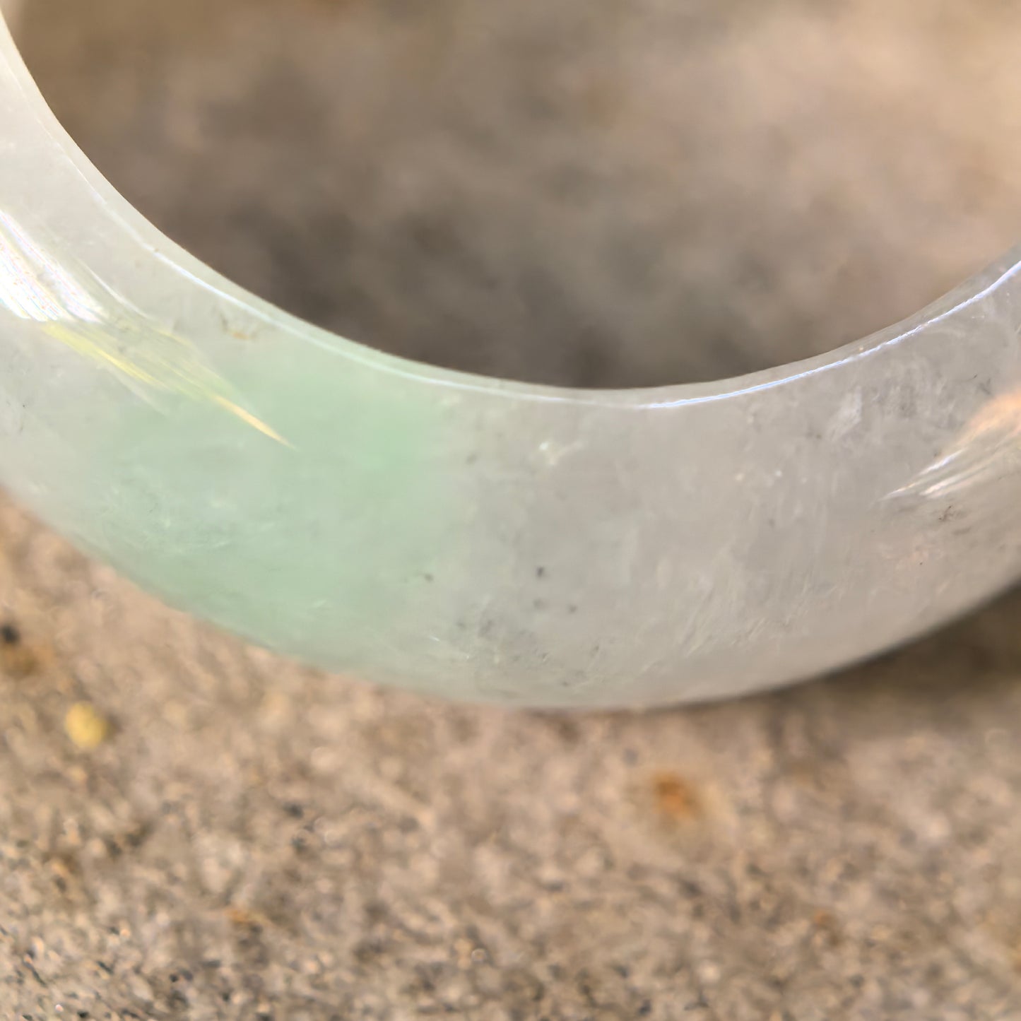 Natural Grade-A Glutinous Icy Jadeite Black&Green Ring Band · Burmese Jade US5.5