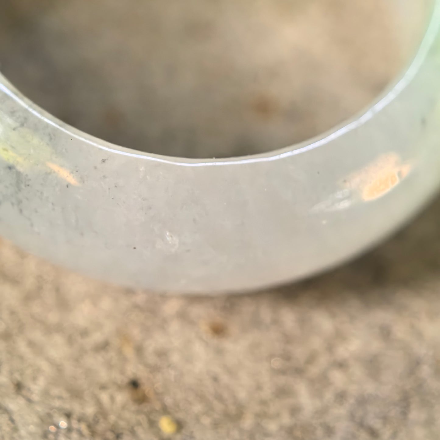 Natural Grade-A Glutinous Icy Jadeite Black&Green Ring Band · Burmese Jade US5.5