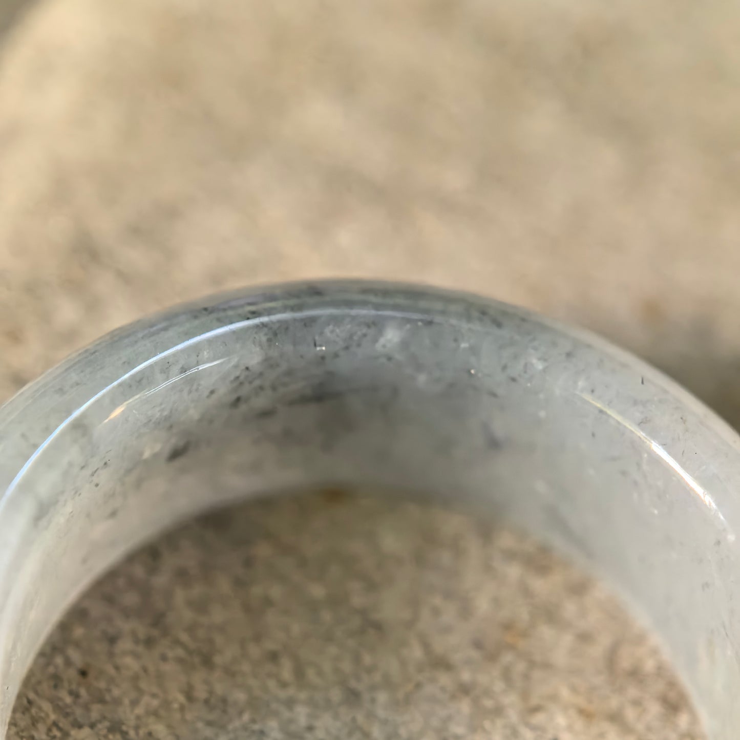 Natural Grade-A Glutinous Icy Jadeite Black&Green Ring Band · Burmese Jade US5.5