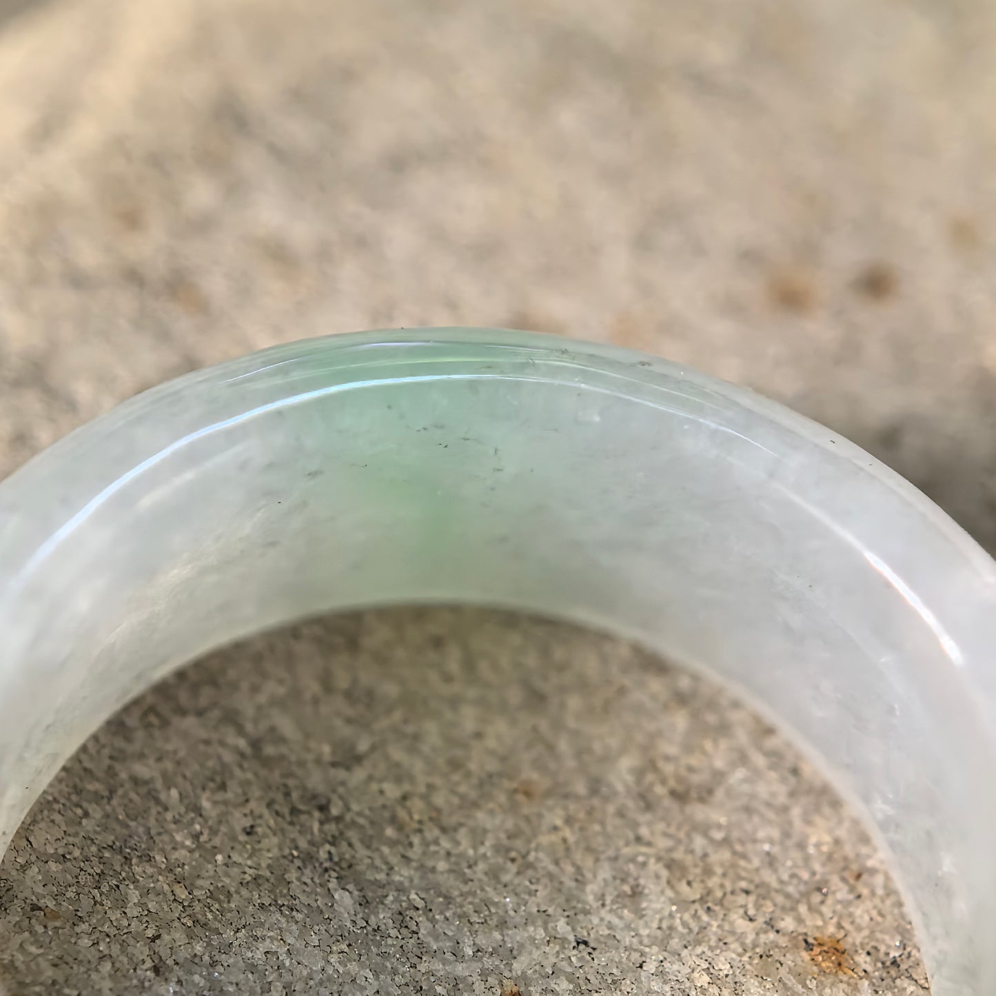Natural Grade-A Glutinous Icy Jadeite Black&Green Ring Band · Burmese Jade US5.5