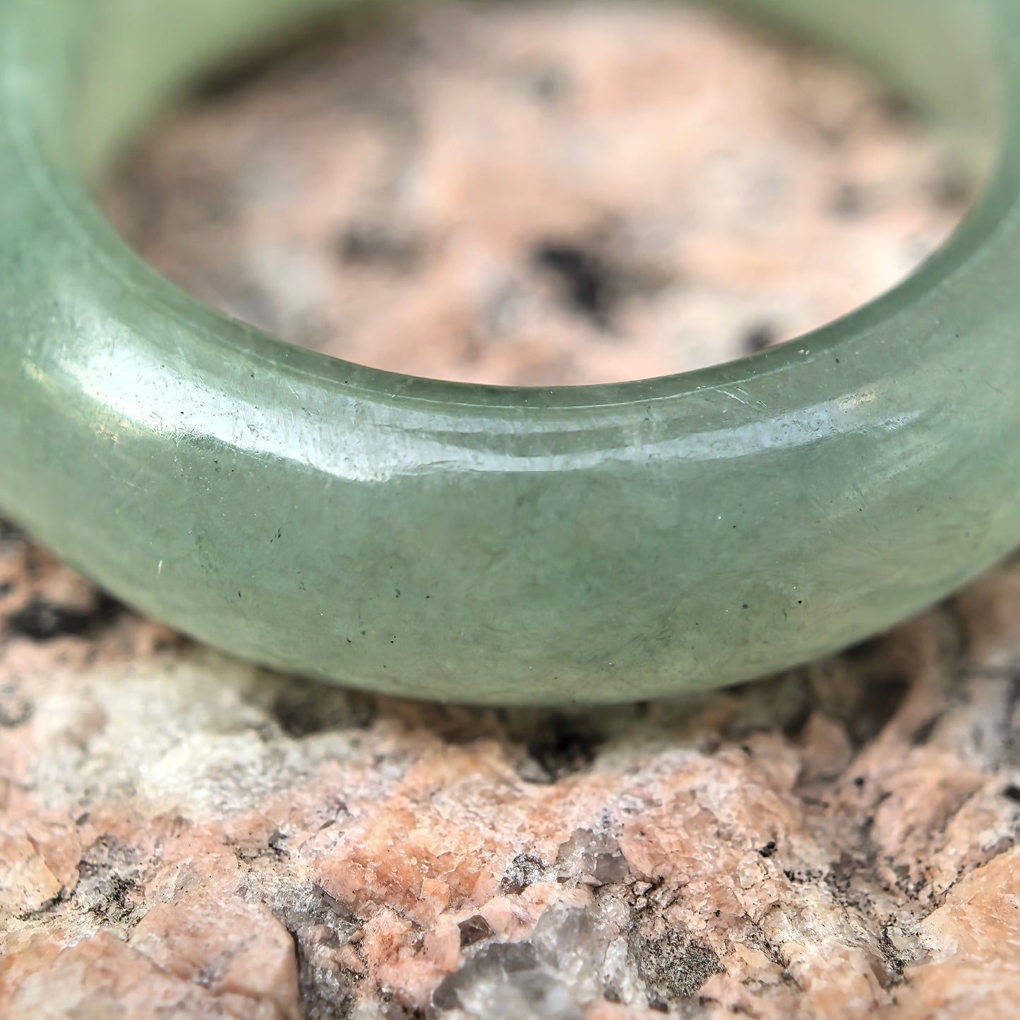 Natural Grade-A Jadeite Glutinous Icy Light Green Ring Band · Burmese Jade US5.5