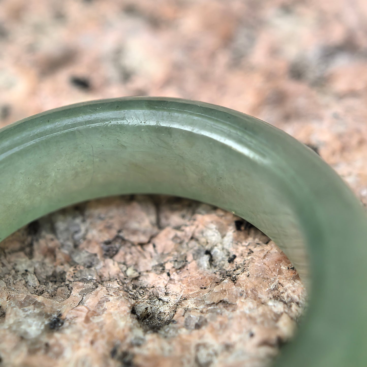 Natural Grade-A Jadeite Glutinous Icy Light Green Ring Band · Burmese Jade US5.5