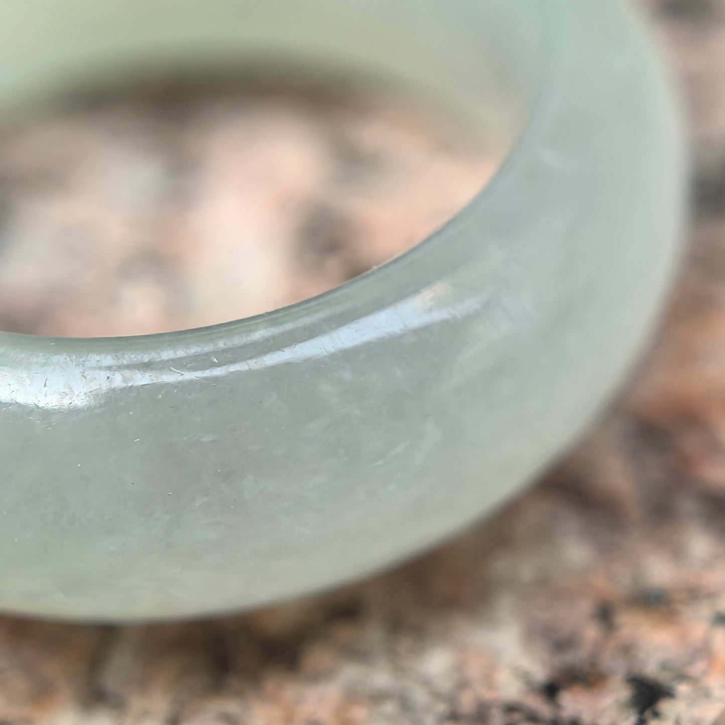 Natural Grade-A Jadeite Glutinous Icy Light Green Base Ring Band · Burmese Jade US5