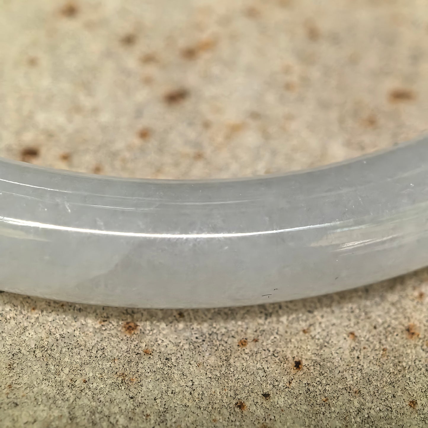 Natural Grade-A Jadeite Glutinous Icy Grey Black Slim Round Bangle · Burmese Jade 61mm