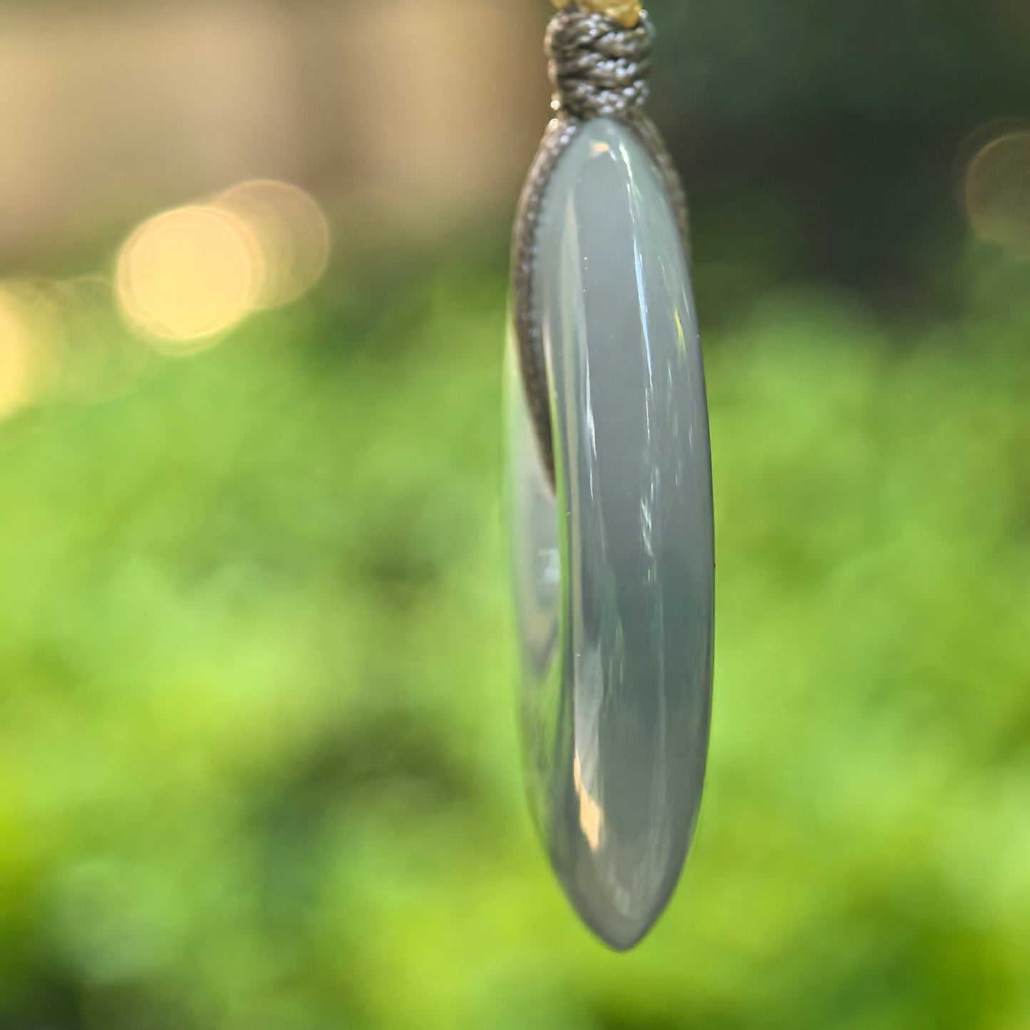 Natural Grade-A Glutinous Icy Blue Jadeite Peace Pendant · Burmese Jade
