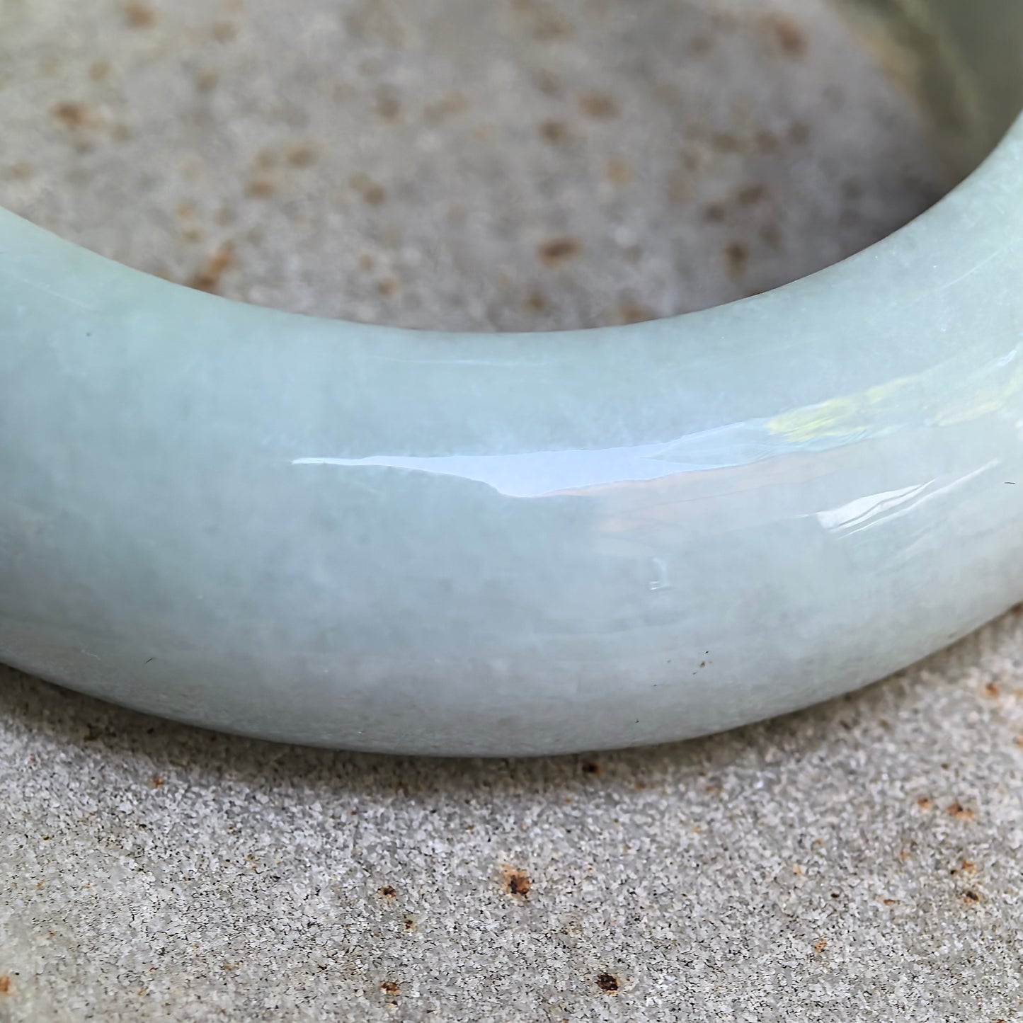 Natural Grade-A Glutinous Jadeite Carved Lotus Oval Bangle · Burmese Jade 53mm