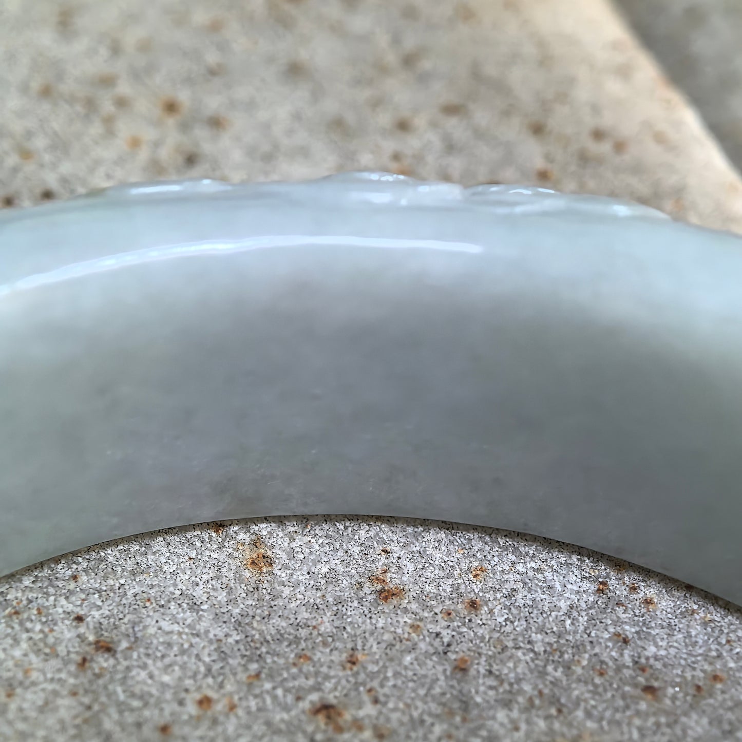 Natural Grade-A Glutinous Jadeite Carved Lotus Oval Bangle · Burmese Jade 53mm