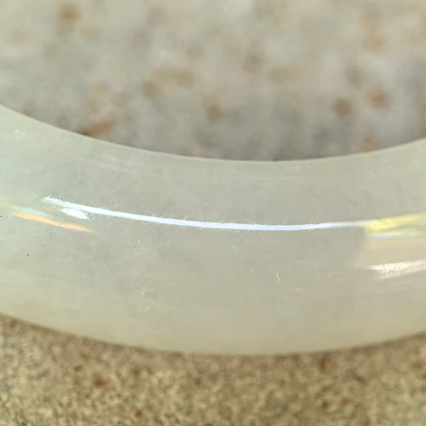 Natural Grade-A Jadeite Glutinous Icy White Classic D-shape Bangle · Burmese Jade 53mm