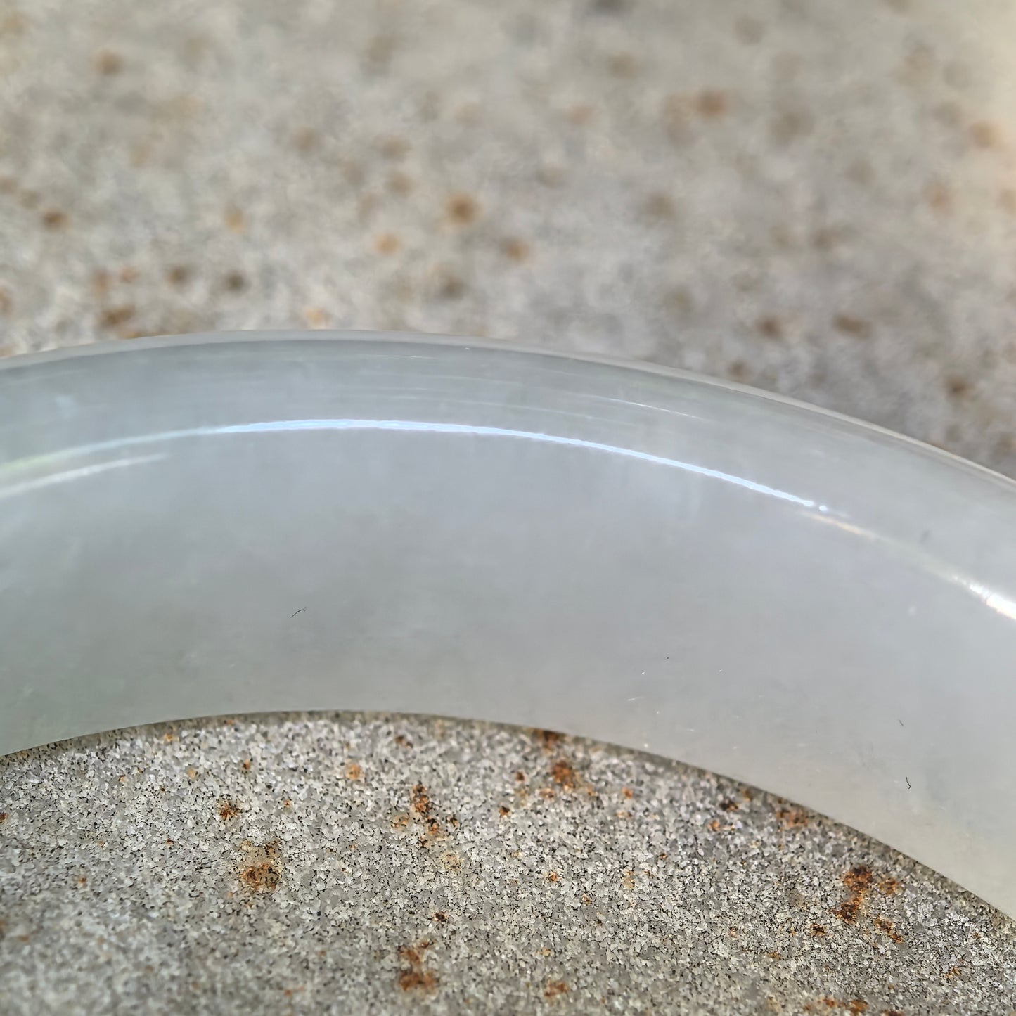 Natural Grade-A Jadeite Glutinous Icy White Classic D-shape Bangle · Burmese Jade 53mm
