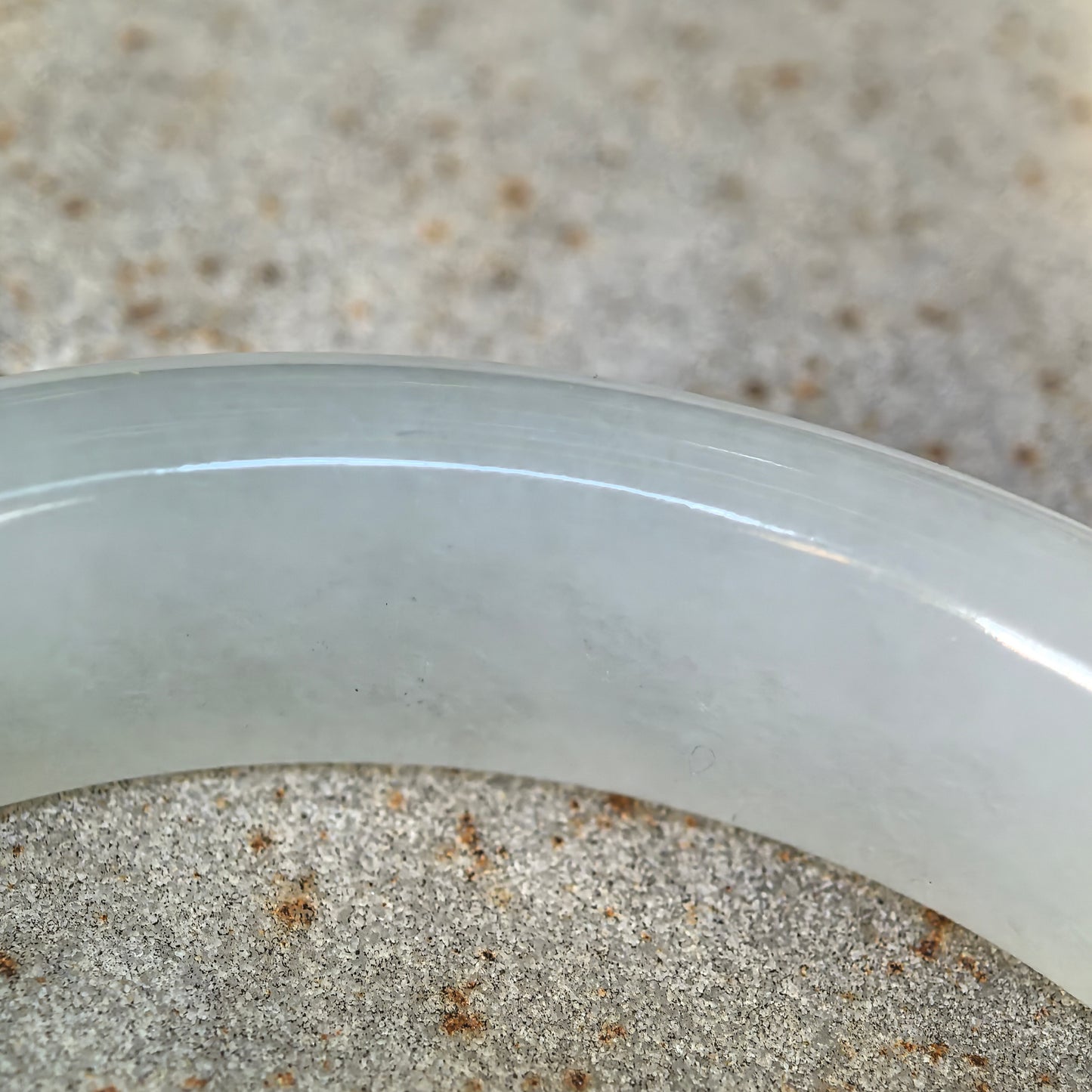 Natural Grade-A Jadeite Glutinous Icy White Classic D-shape Bangle · Burmese Jade 53mm