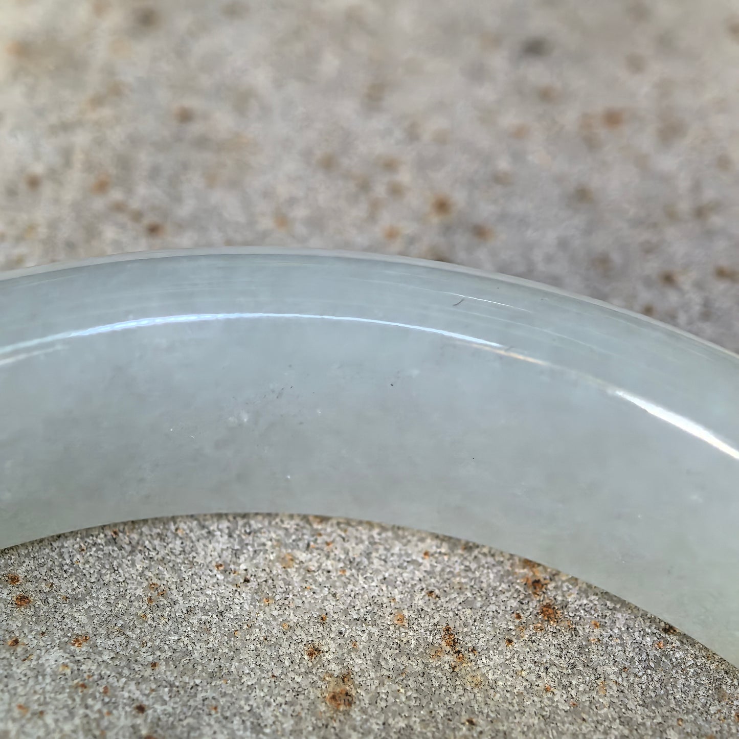 Natural Grade-A Jadeite Glutinous Icy White Classic D-shape Bangle · Burmese Jade 53mm