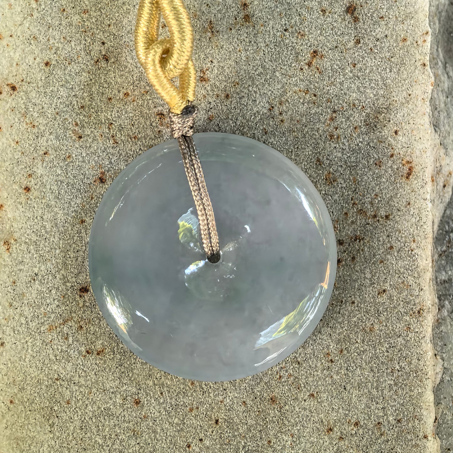Natural Grade-A Glutinous Icy Blue Jadeite Peace Pendant · Burmese Jade
