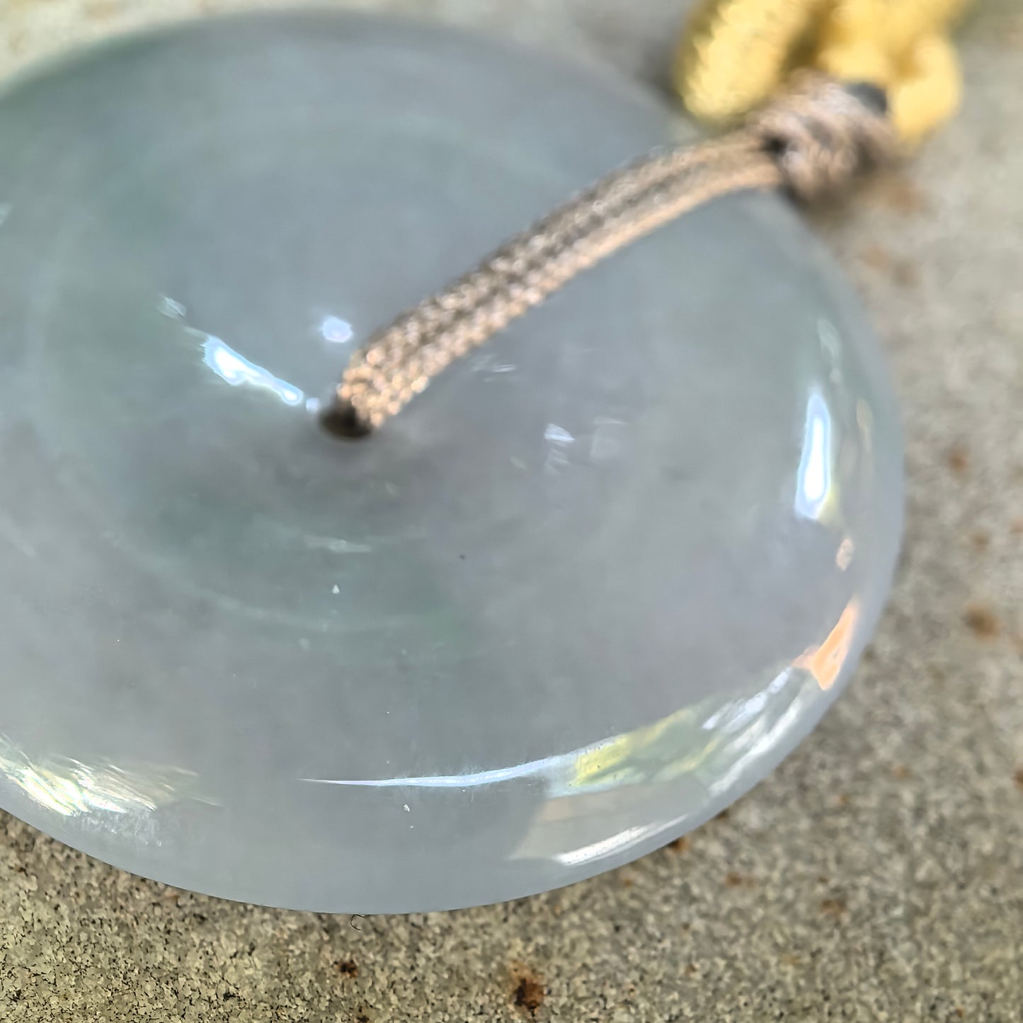 Natural Grade-A Glutinous Icy Blue Jadeite Peace Pendant · Burmese Jade