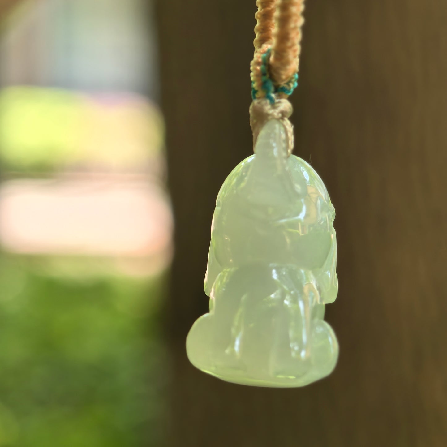 Natural Grade-A Jadeite Glutinous Icy Light Green Elephant Pendant · Burmese Jade