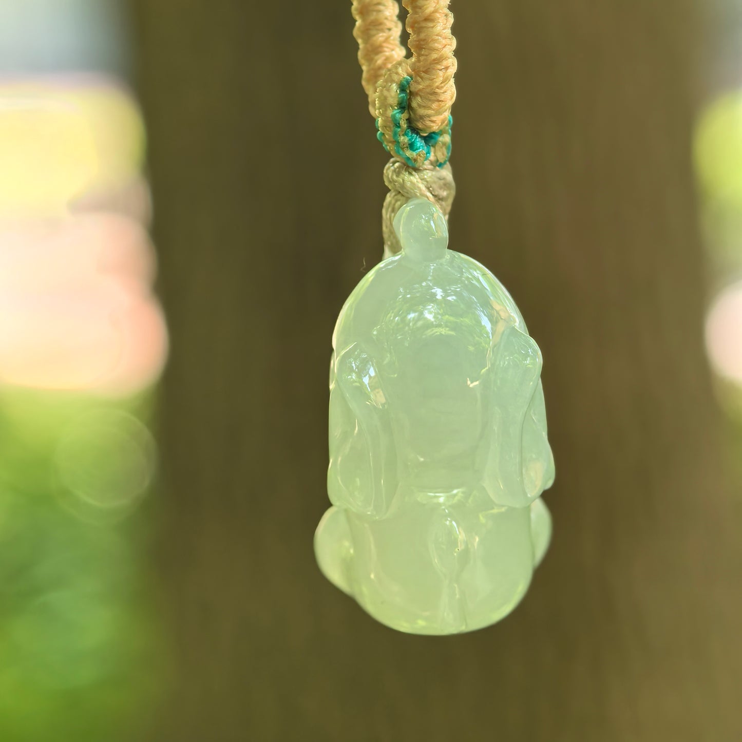 Natural Grade-A Jadeite Glutinous Icy Light Green Elephant Pendant · Burmese Jade
