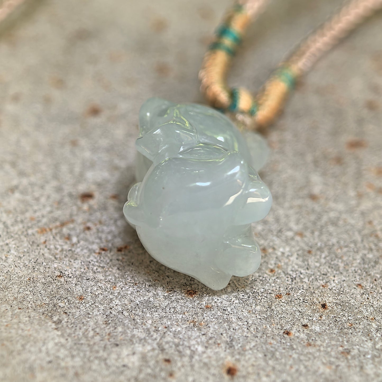 Natural Grade-A Jadeite Glutinous Icy Light Green Elephant Pendant · Burmese Jade