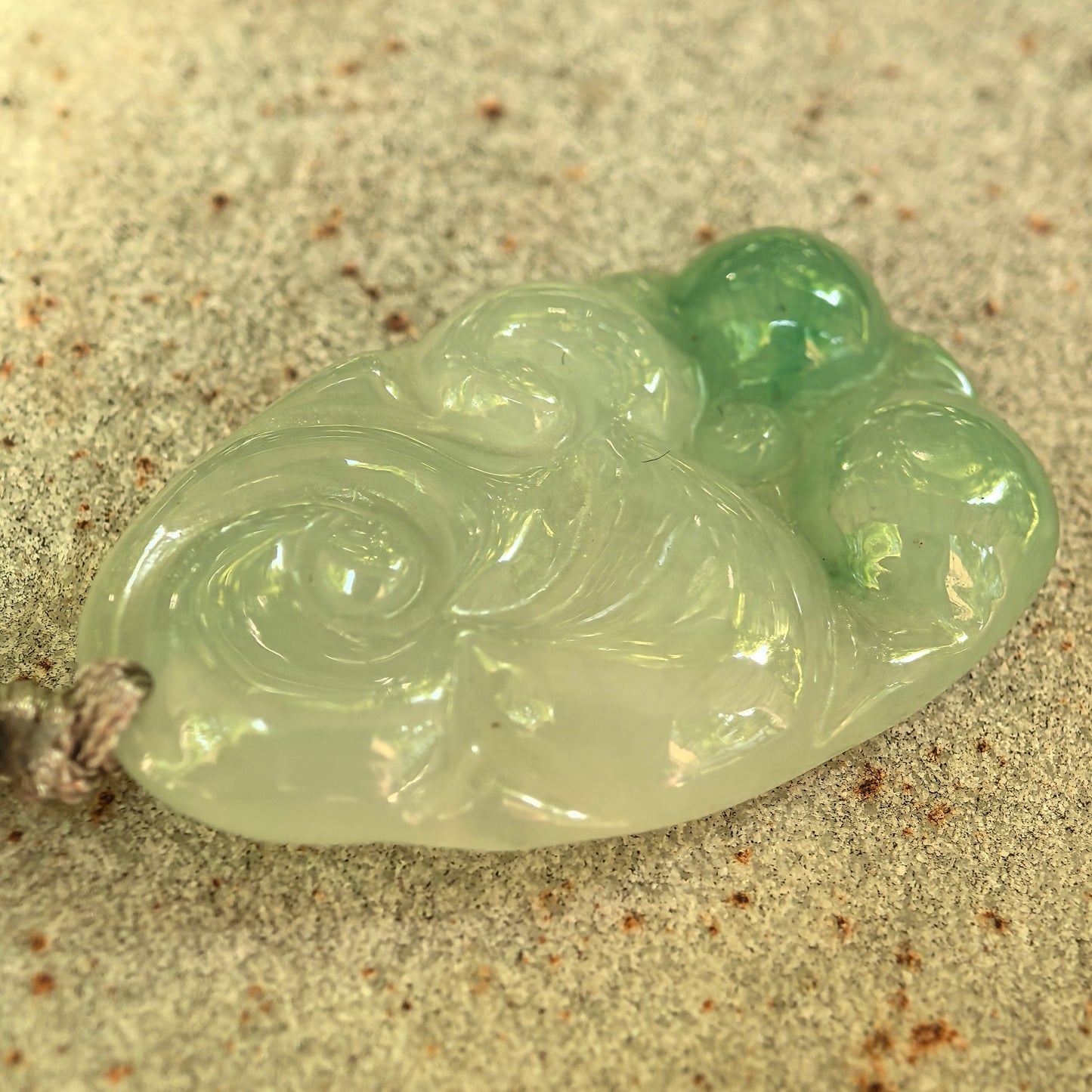 Natural Grade-A Glutinous Light Green Ruyi Jadeite Pendant · Burmese Jade