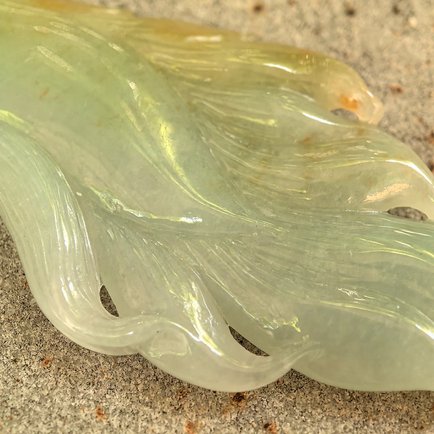 Natural Grade-A Glutinous Yellow-Green Fish Jadeite Pendant · Burmese Jade
