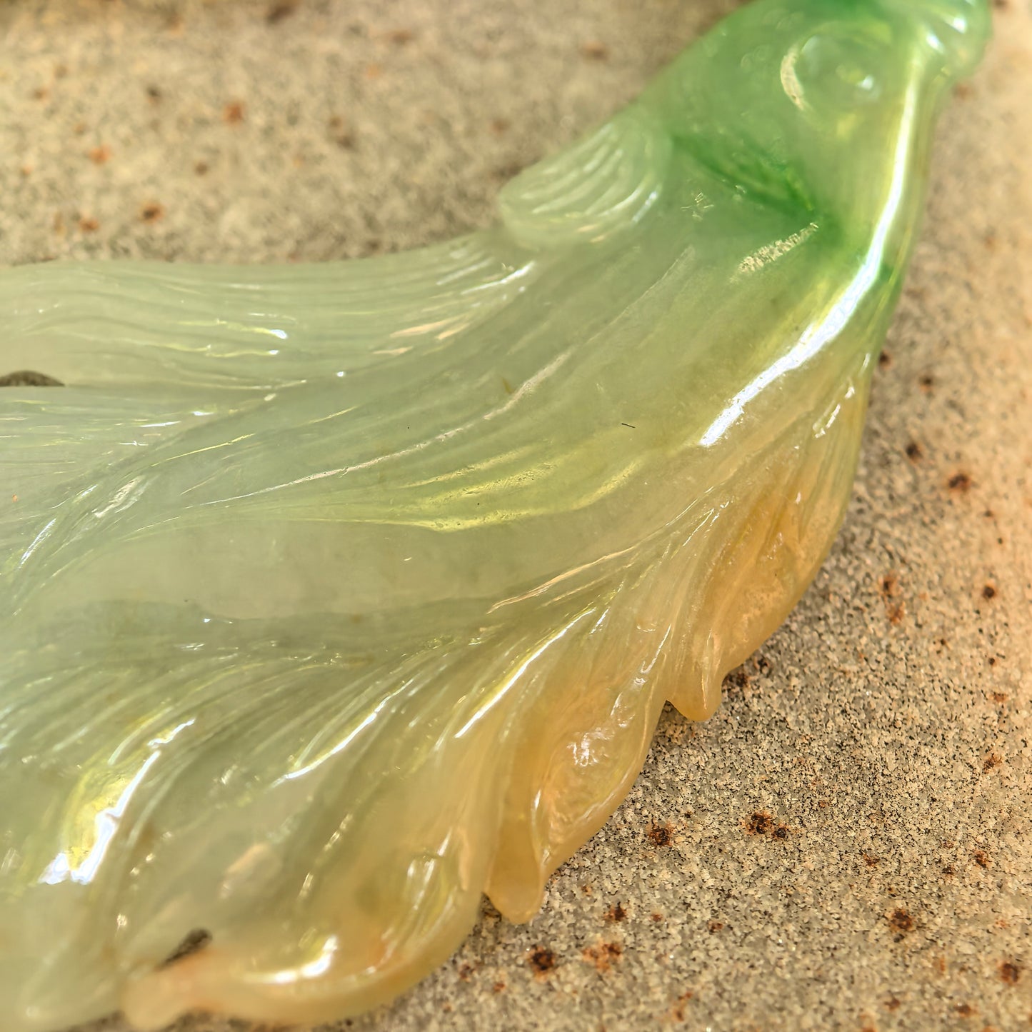 Natural Grade-A Glutinous Yellow-Green Fish Jadeite Pendant · Burmese Jade