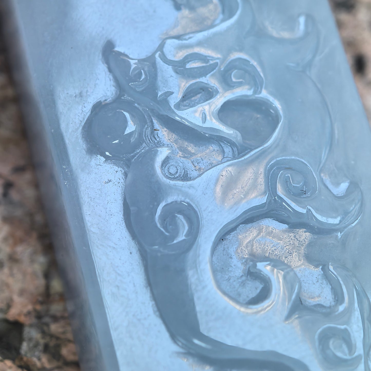 Natural Grade-A Glutinous Blue-Lavender Dragon Jadeite Pendant · Burmese Jade