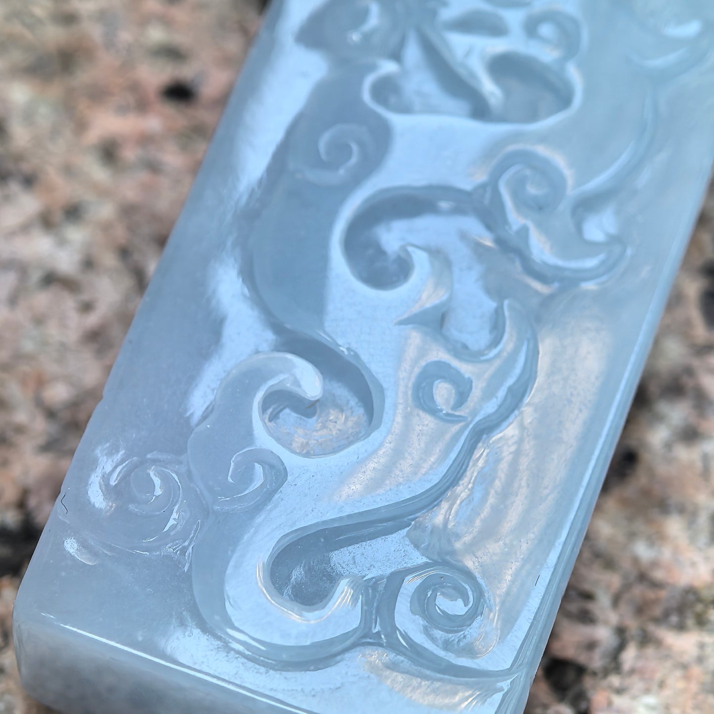 Natural Grade-A Glutinous Blue-Lavender Dragon Jadeite Pendant · Burmese Jade