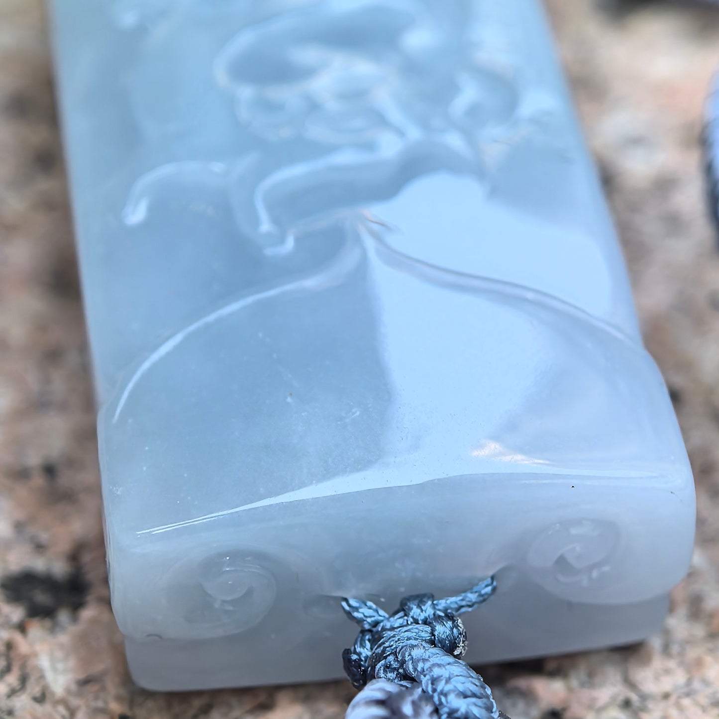 Natural Grade-A Glutinous Blue-Lavender Dragon Jadeite Pendant · Burmese Jade