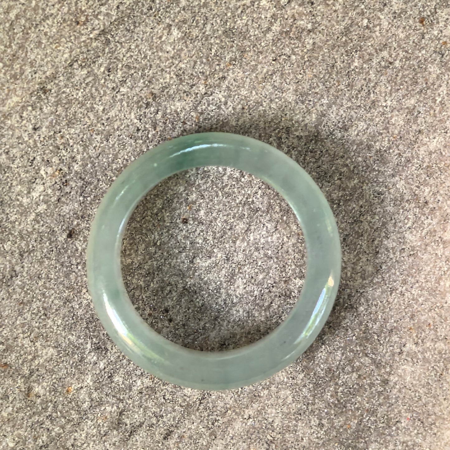 Natural Grade-A Jadeite Icy Glutinous Light Green Ring Band · Burmese Jade US9.5