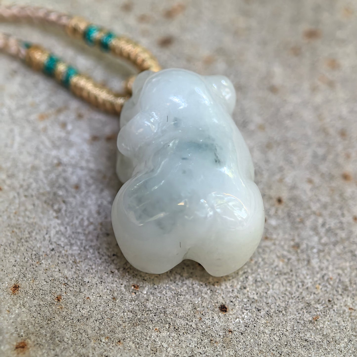 Natural Grade-A Glutinous Green-Mottled Pig Jadeite Pendant · Burmese Jade
