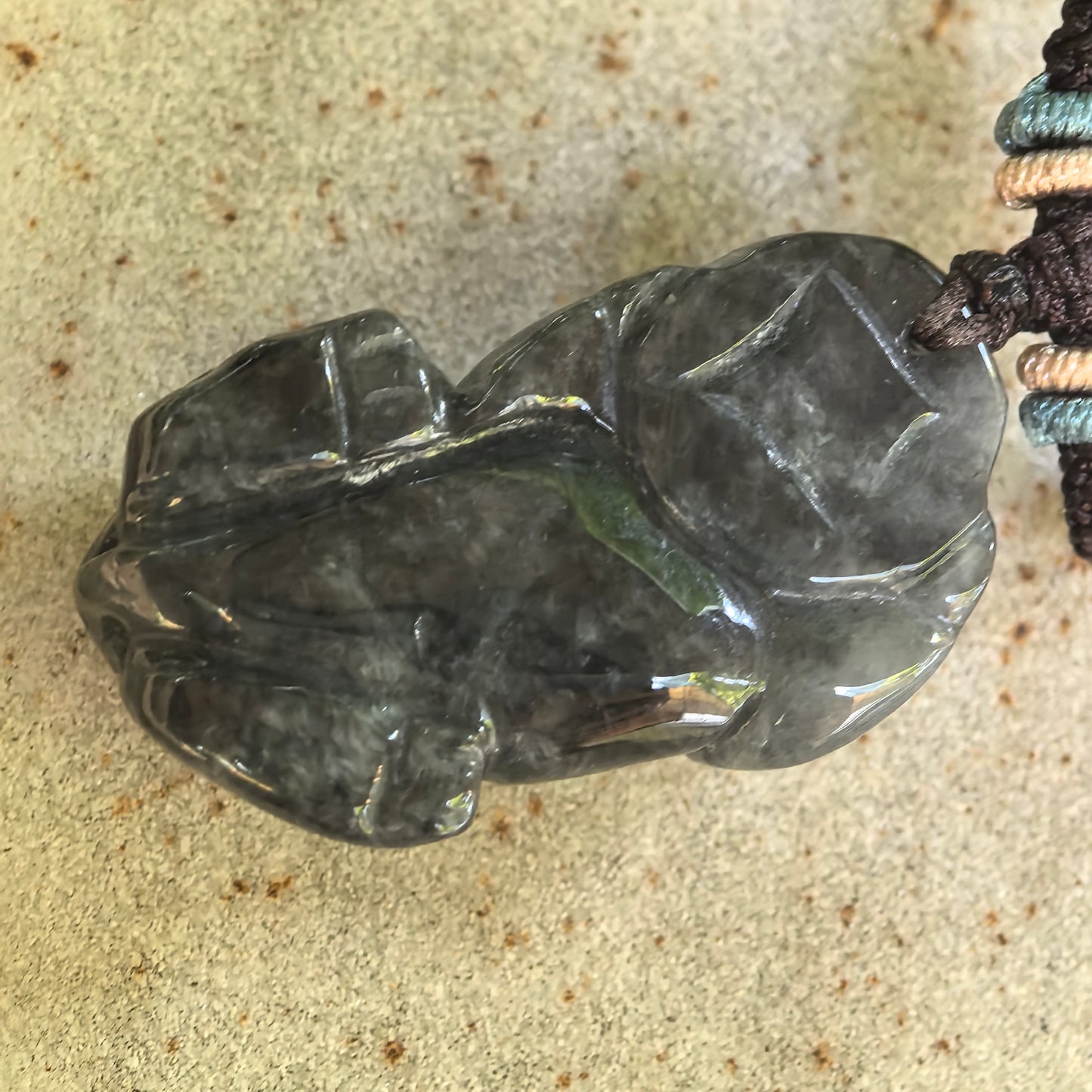 Natural Grade-A Jadeite Glutinous Black Pixiu Pendant · Burmese Jade
