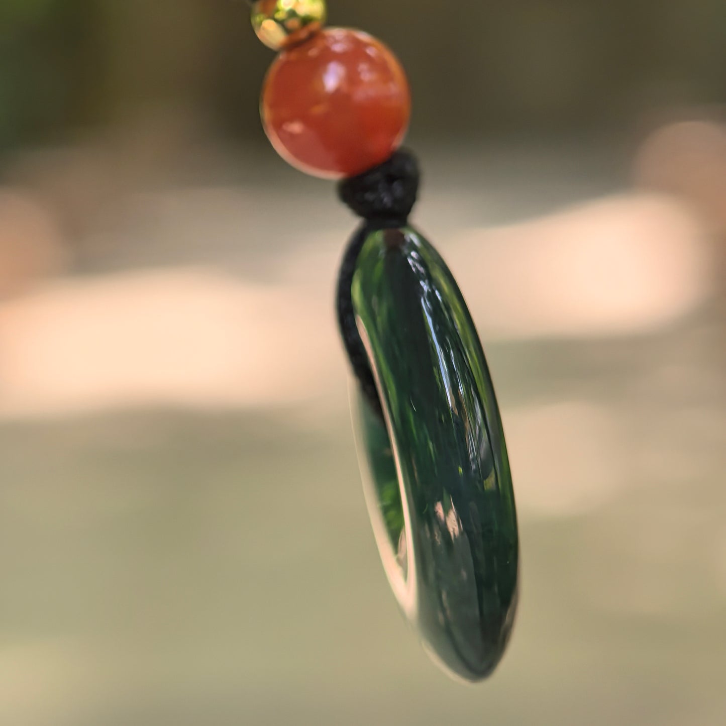 Natural Grade-A Icy Glutinous Teal Blue Peace Pendant · Guatemalan Jadeite