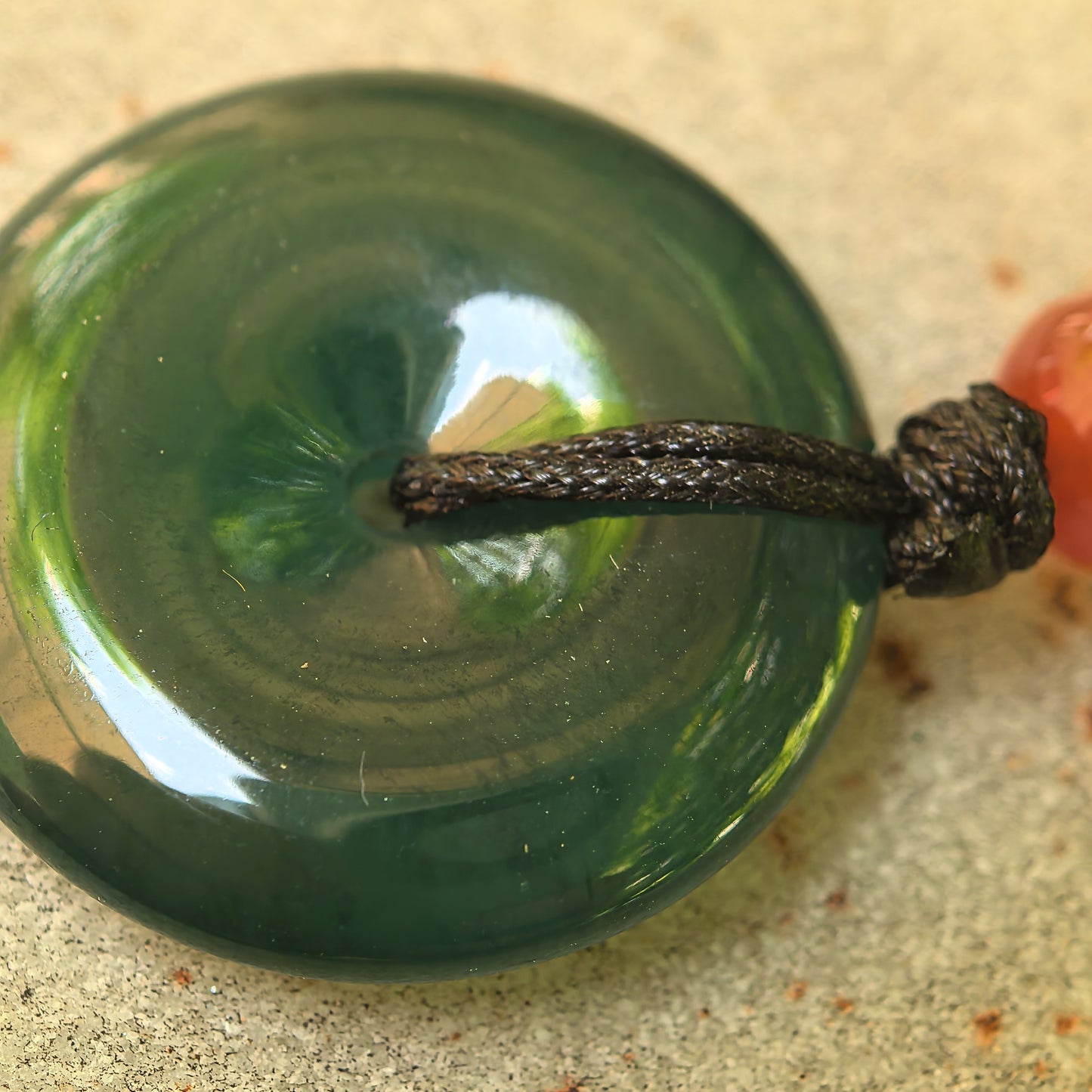 Natural Grade-A Icy Glutinous Teal Blue Peace Pendant · Guatemalan Jadeite