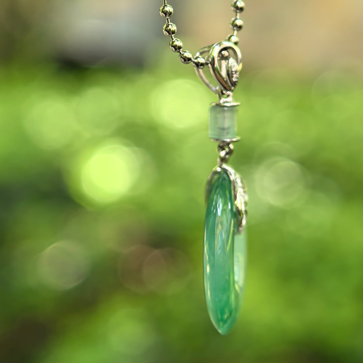 Natural Grade-A Icy Glutinous Green Donut Jadeite Pendant · Burmese Jade