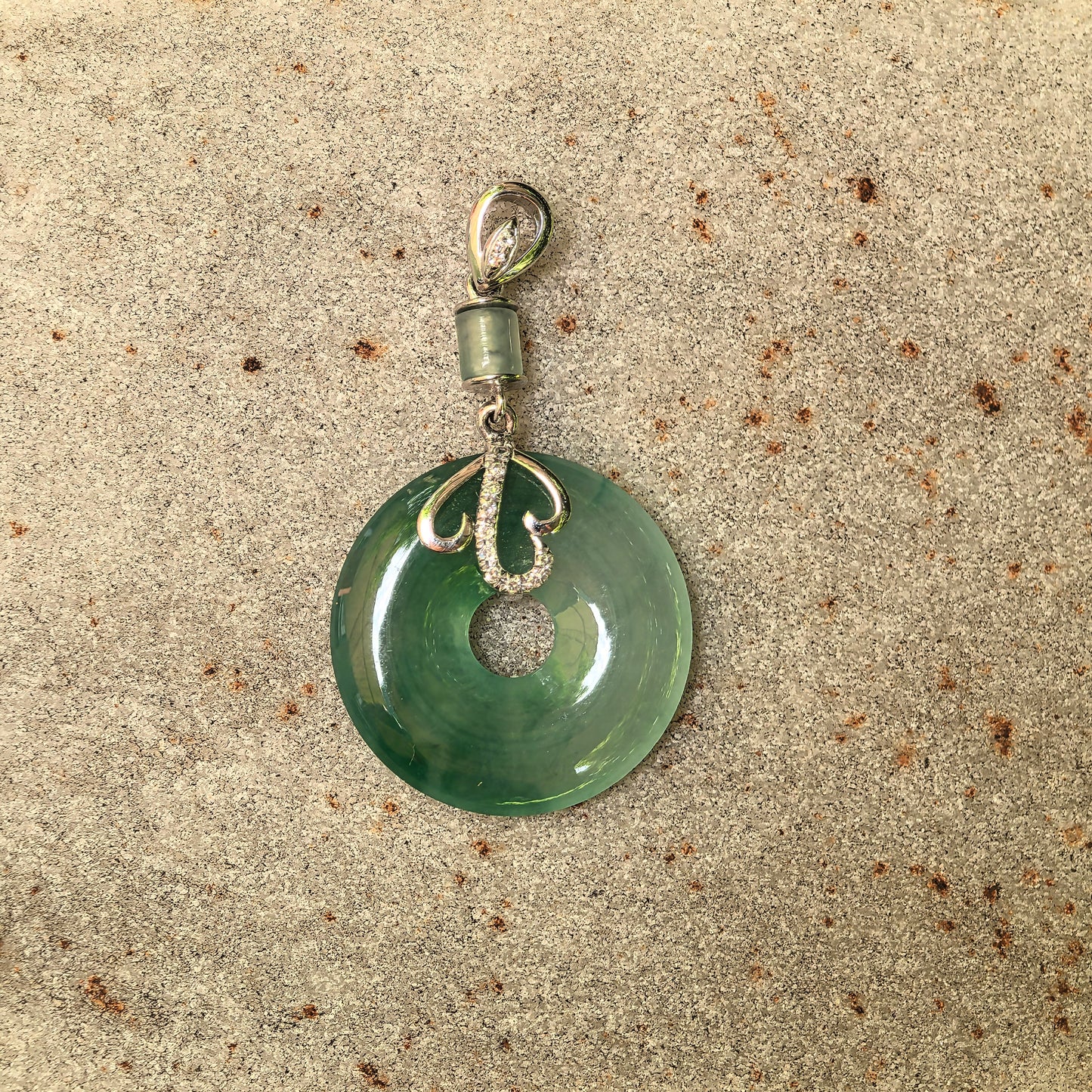 Natural Grade-A Icy Glutinous Green Donut Jadeite Pendant · Burmese Jade